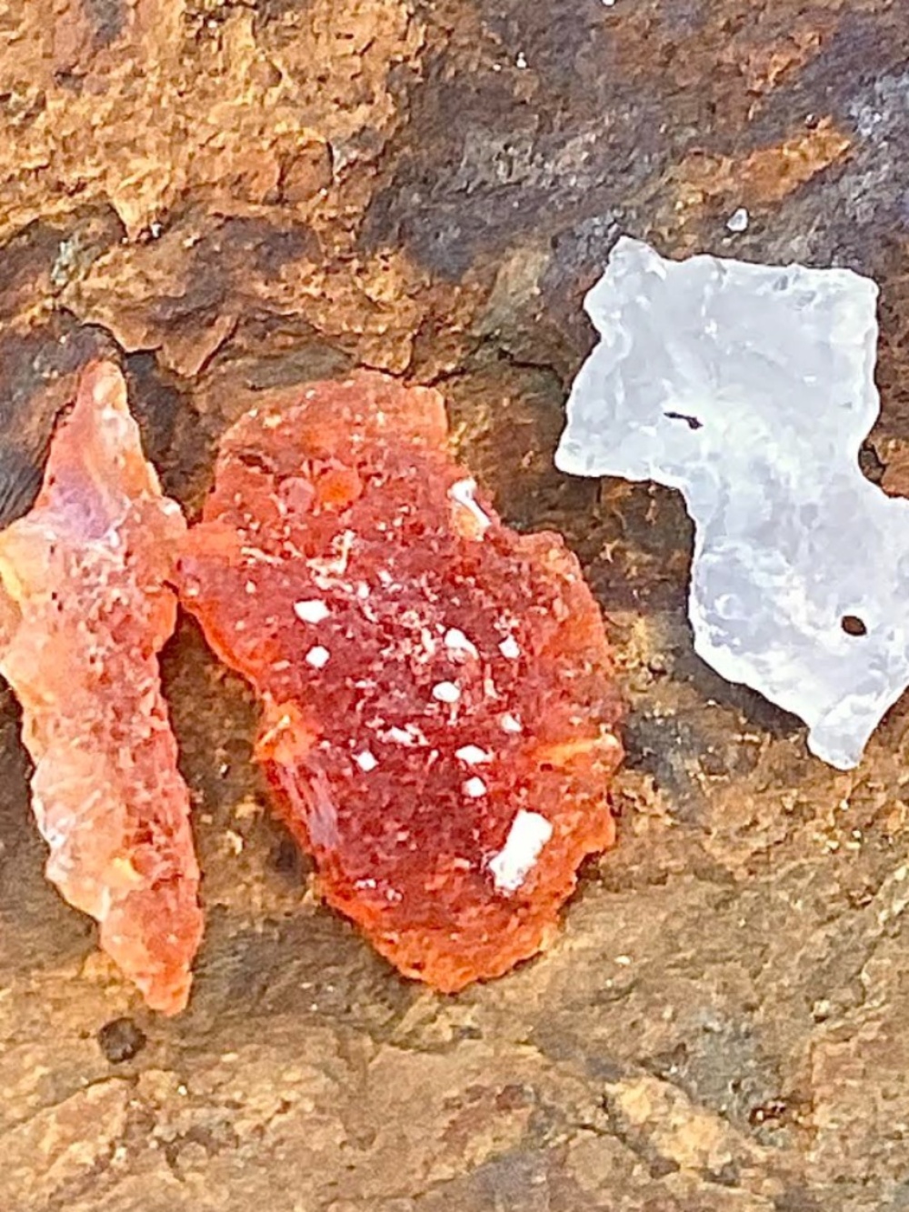 3 Pieces Rough Citrine and Quartz, NWT